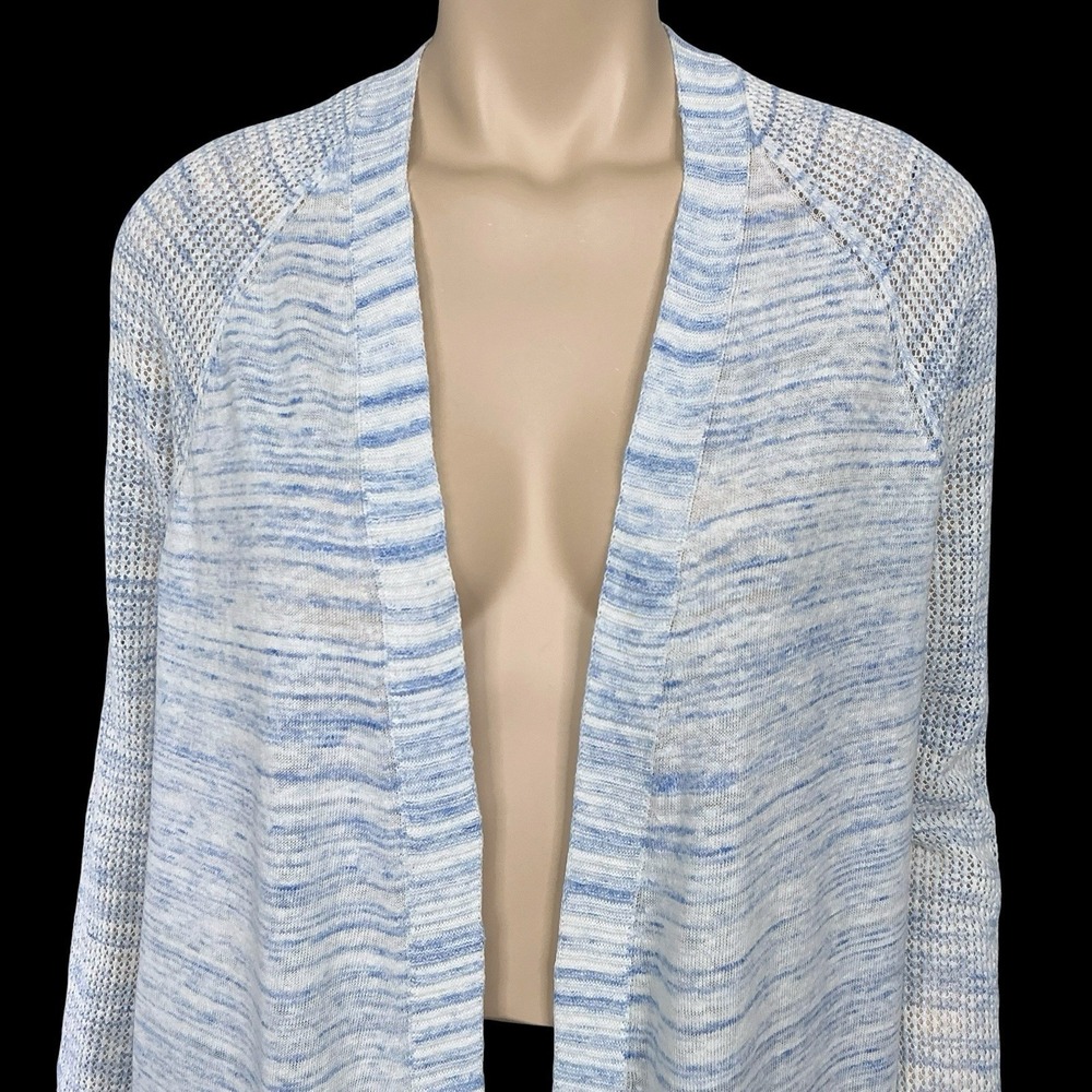 Talbots Cardigan Women Medium Blue Open Long Sleeve Knit Pockets NWT - Picture 2 of 15